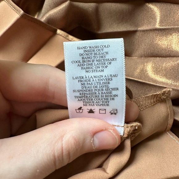 A.L.C. Brown Metallic Pleated Skirt SZ 0 - Picture 5 of 5